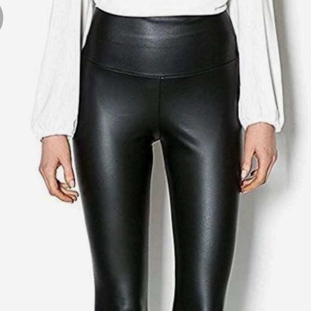 Faux Wide Waist Band Leggings
